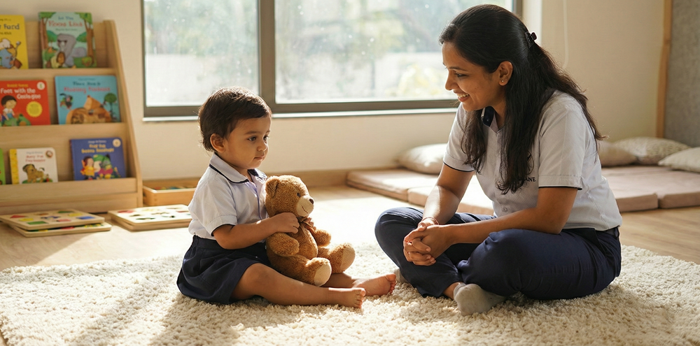 Gentle Introduction - Children playing gently with soft toys